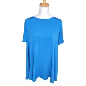 Jessica London Short Bell Sleeve Tunic Top Aqua Blue Size 18/20